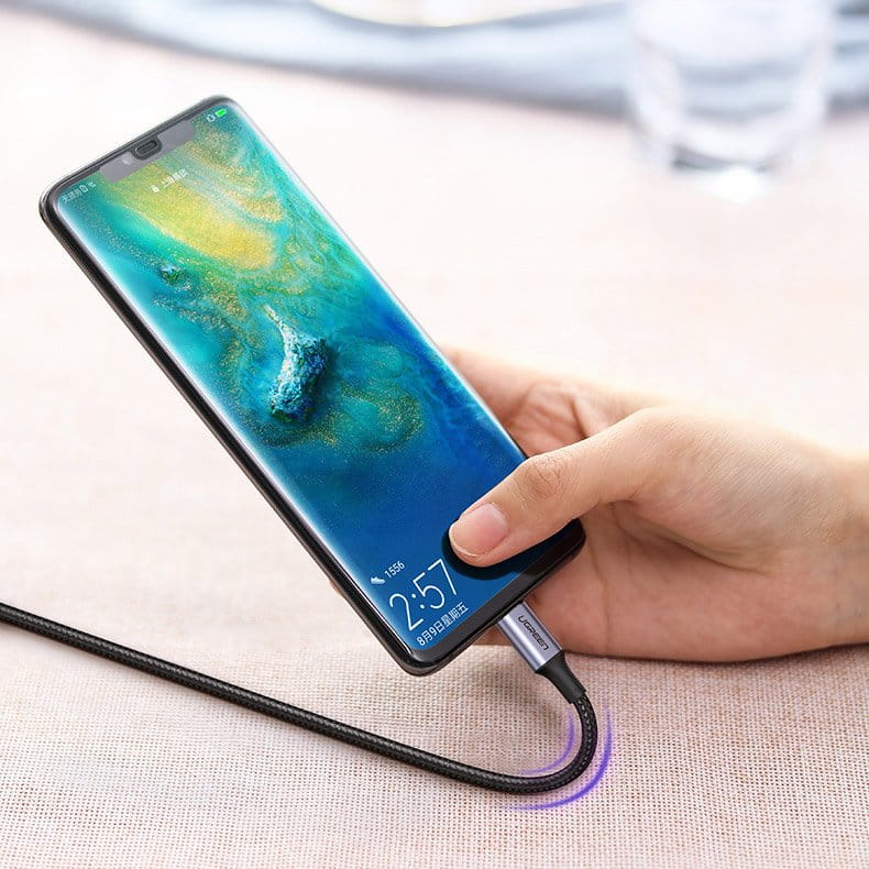 Kabel Ugreen USB-C zu USB-C, 100W, QC, PD, FCP, 5A, 1m, Grau