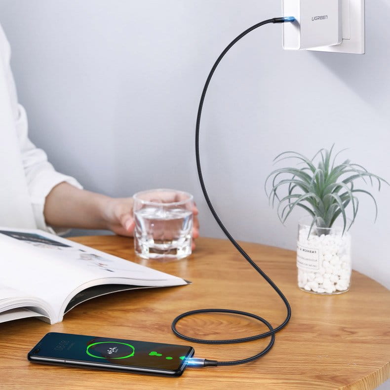 Kabel Ugreen USB-C zu USB-C, 100W, QC, PD, FCP, 5A, 1m, Grau