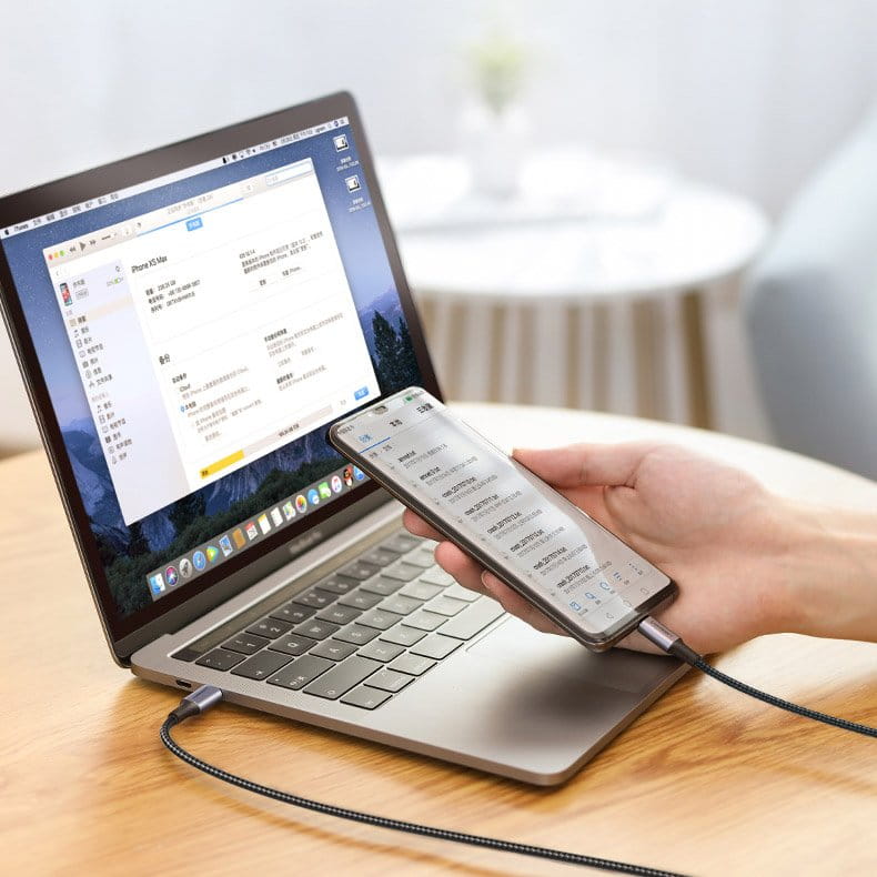 Kabel Ugreen USB-C zu USB-C, 100W, QC, PD, FCP, 5A, 1m, Grau