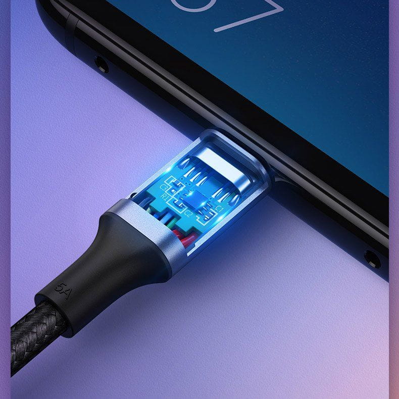 Kabel Ugreen USB-C zu USB-C, 100W, QC, PD, FCP, 5A, 2m, Schwarz