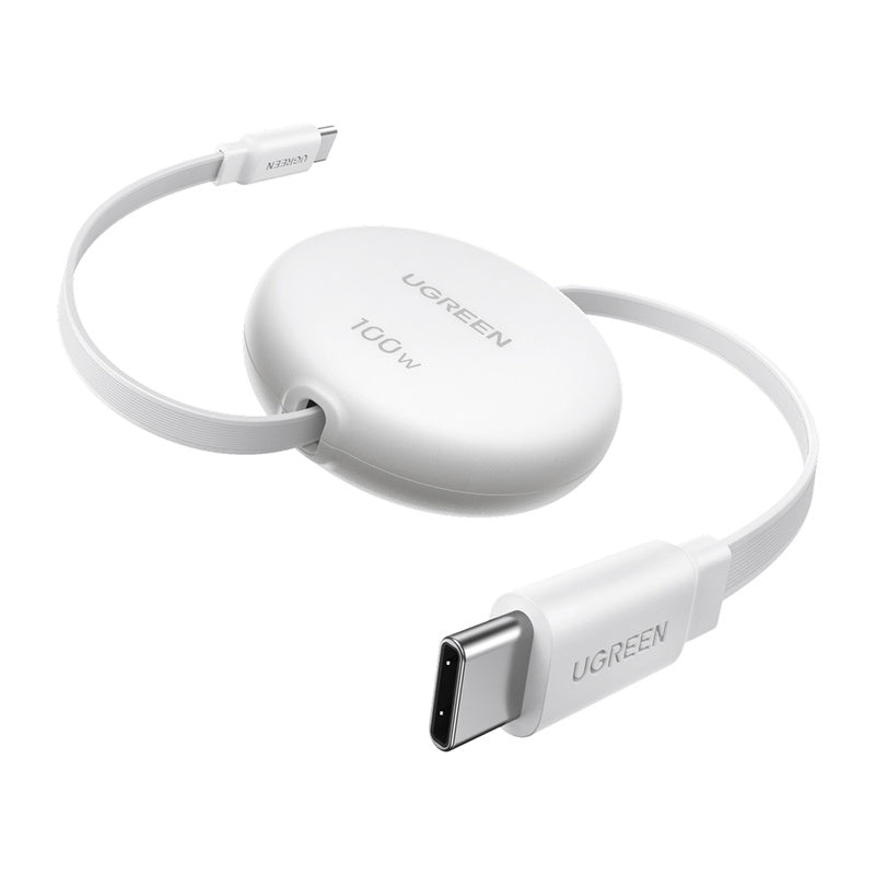 Einziehbares Kabel USB-C zu USB-C, 100W PD, Ugreen L531 Nexode, 1 m, Weiß
