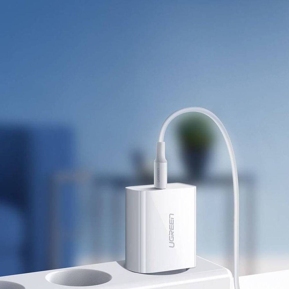 Schnell-Ladegerät, Ugreen USB-C, QC 4.0, PD 20W, Weiß