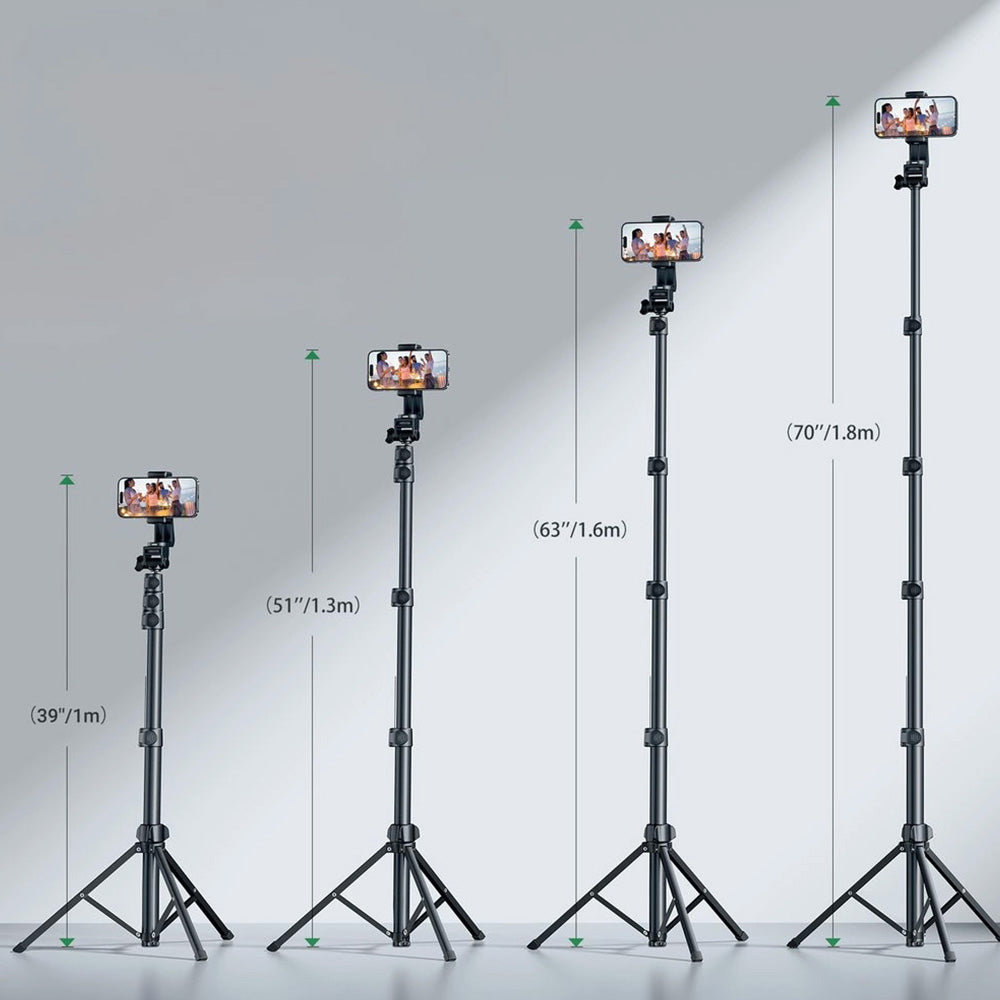 Halterung, Stab, Stativ mit Fernbedienung, 1,8m, Ugreen LP680 Selfie Stick Tripod Bluetooth, Schwarz
