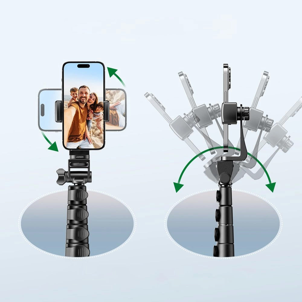 Halterung, Stab, Stativ mit Fernbedienung, 1,8m, Ugreen LP680 Selfie Stick Tripod Bluetooth, Schwarz