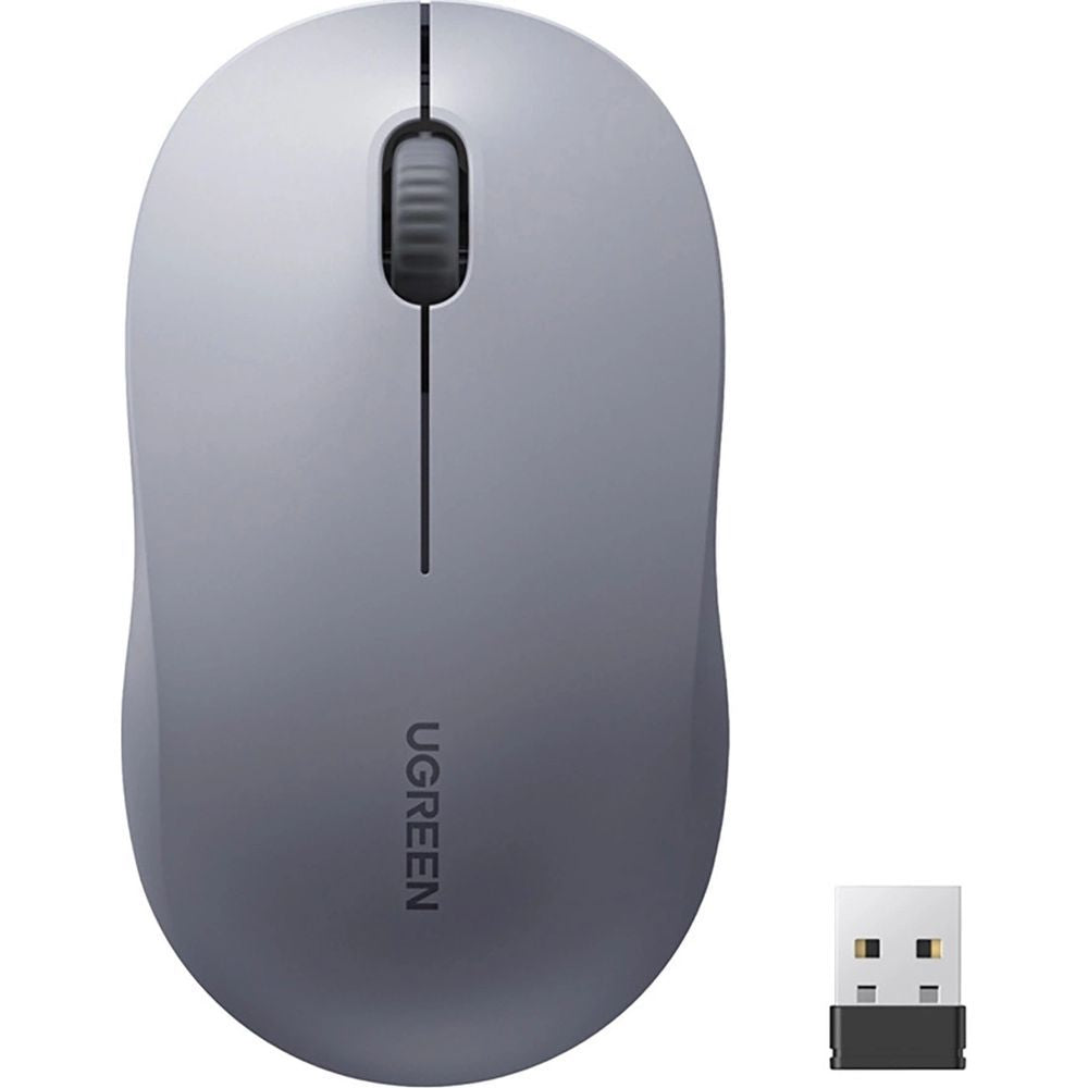 Kabellose Maus, Bluetooth 5.4, 2.4 GHz USB-A, 4000 DPI, Ugreen M331, Grau
