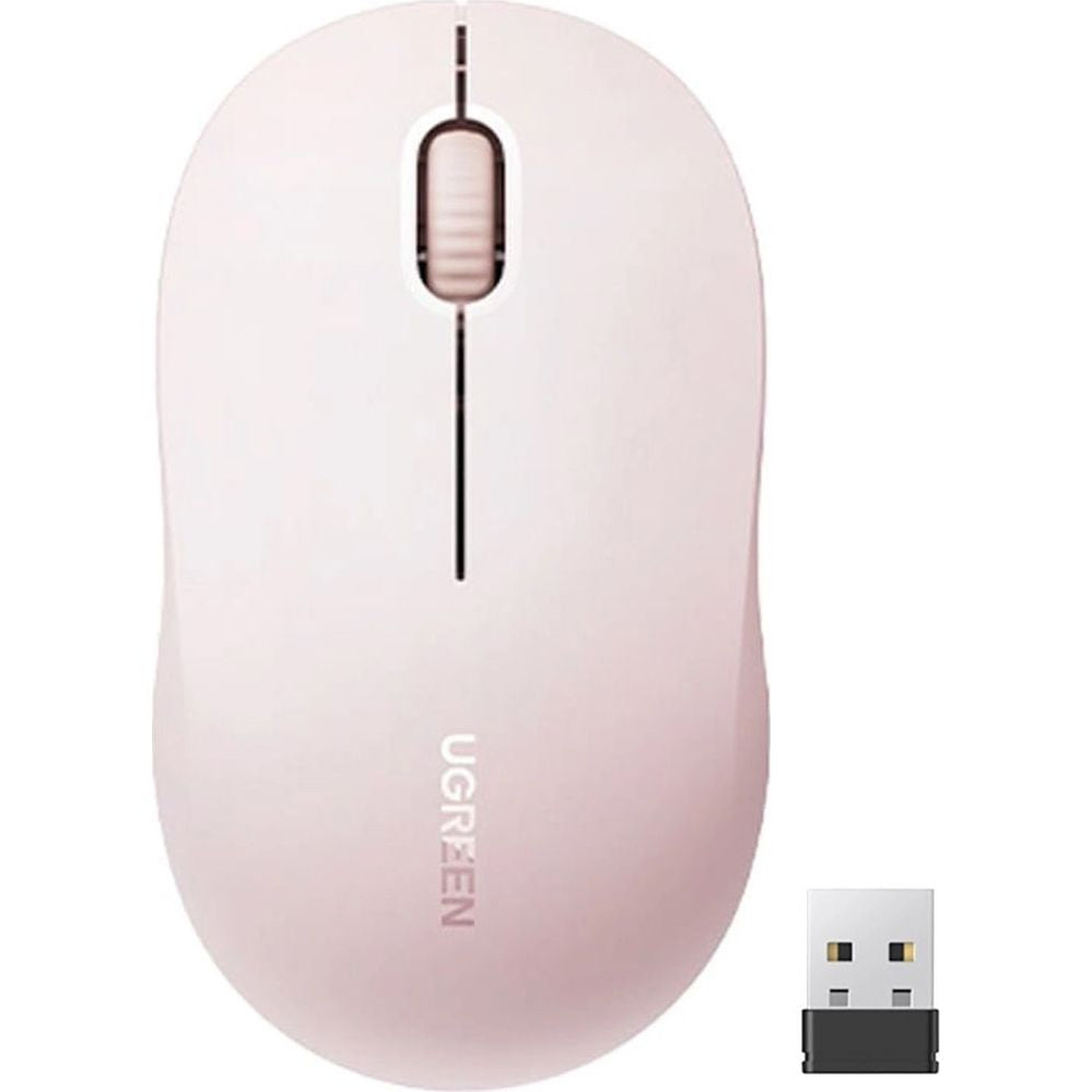 Kabellose Maus, Bluetooth 5.4, 2.4 GHz USB-A, 4000 DPI, Ugreen M331, Rosa