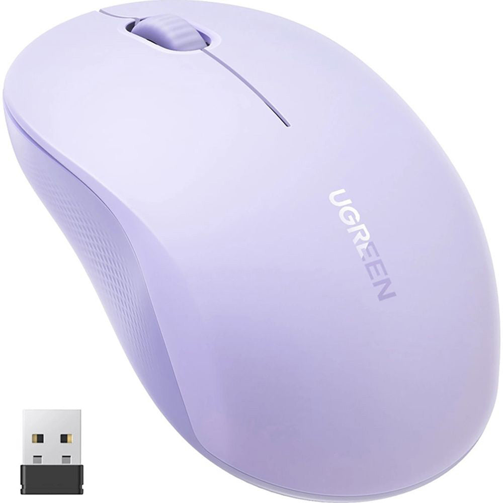 Kabellose Maus, Bluetooth 5.4, 2.4 GHz USB-A, 4000 DPI, Ugreen M331, Violett