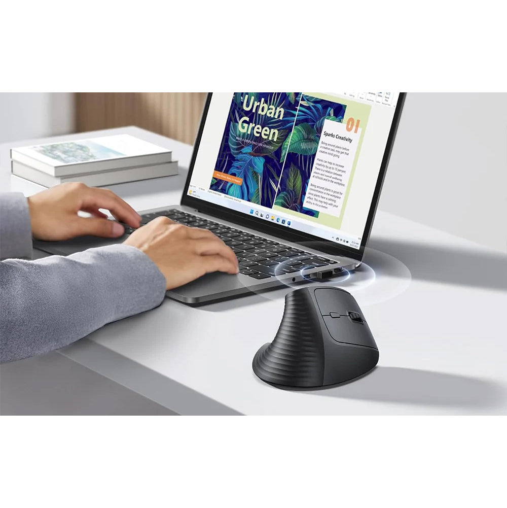 Ergonomische kabellose Maus, Ugreen M571, 2.4 GHz USB, Schwarz
