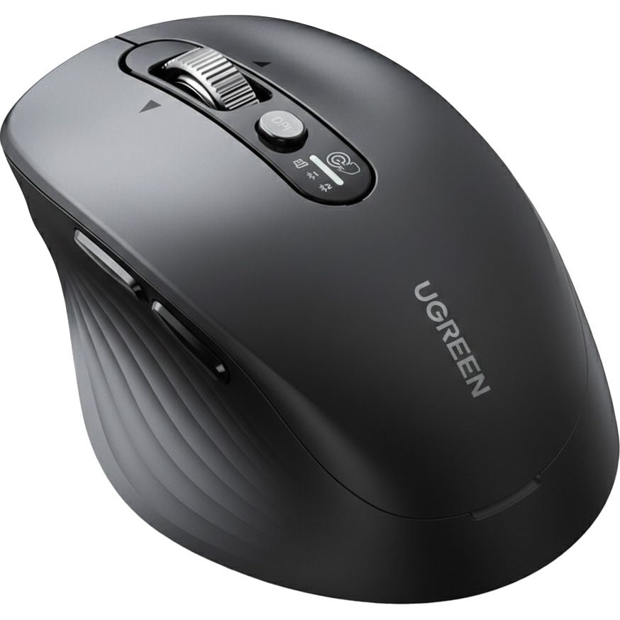 Kabellose ergonomische Maus, Bluetooth, 2.4 GHz USB-A, 5000 DPI, Ugreen M752, Schwarz