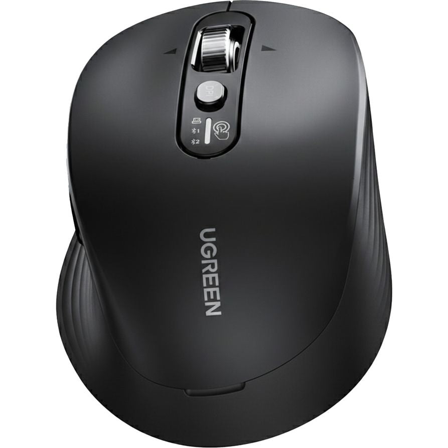 Kabellose ergonomische Maus, Bluetooth, 2.4 GHz USB-A, 5000 DPI, Ugreen M752, Schwarz