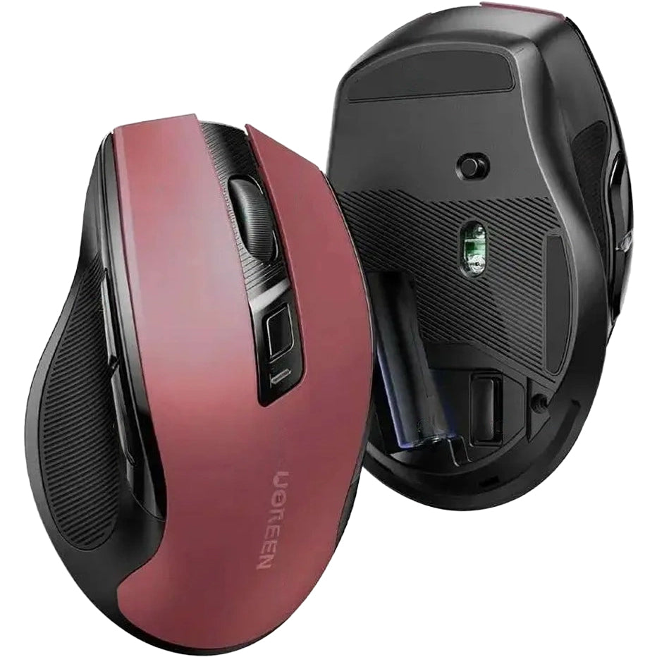 Kabellose Maus Ugreen MU006, Bluetooth 5.0, 2.4 GHz USB-A, 4000 DPI, Burgunderrot