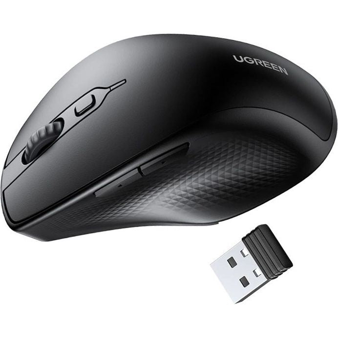 Kabellose ergonomische Maus, Ugreen MU101 Ergonomic Wireless Mouse, USB 2.4GHz, Bluetooth, Schwarz