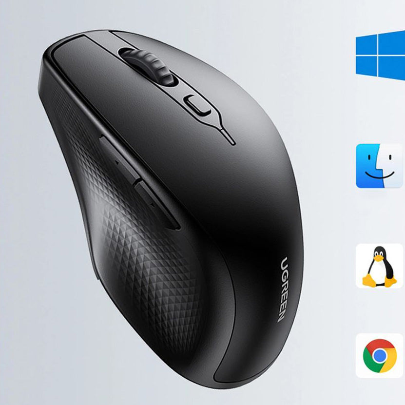 Kabellose ergonomische Maus, Ugreen MU101 Ergonomic Wireless Mouse, USB 2.4GHz, Bluetooth, Schwarz