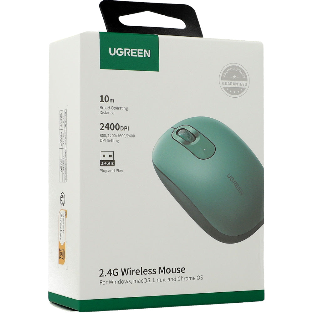 Kabellose optische Maus, Ugreen MU105 Wireless Mouse, USB 2.4GHz, Grün