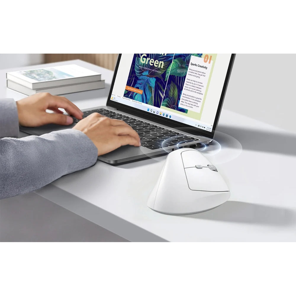 Ergonomische kabellose Maus, Ugreen M371, Bluetooth / 2.4 GHz USB, Weiß