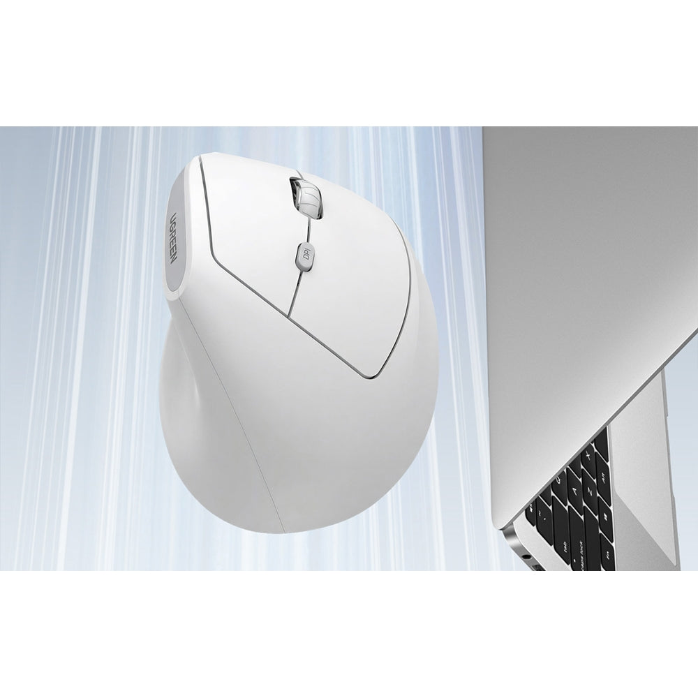 Ergonomische kabellose Maus, Ugreen M371, Bluetooth / 2.4 GHz USB, Weiß