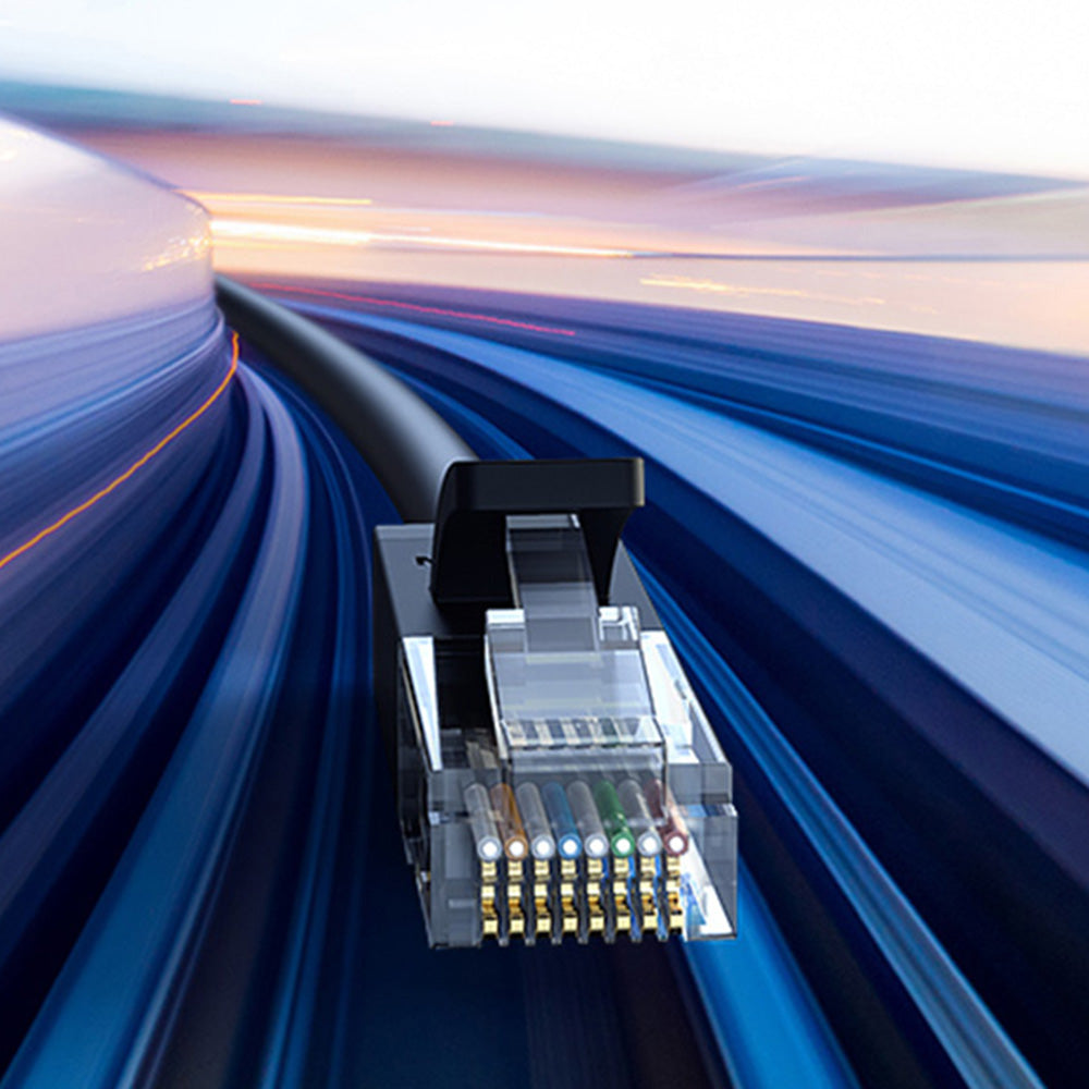 LAN Ethernet Netzwerkkabel RJ45 Cat 6 U/UTP, 1 Gbps, 25 m, Ugreen NW102, Schwarz