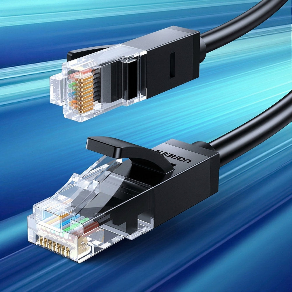 LAN Ethernet Netzwerkkabel RJ45 Cat 6 U/UTP, 1 Gbps, 30 m, Ugreen NW102, Schwarz