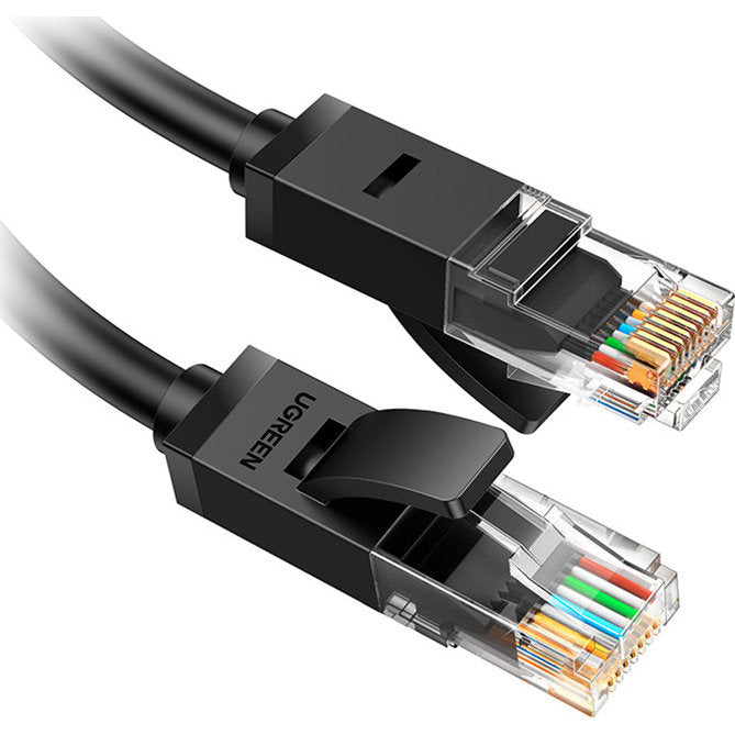 LAN Ethernet Netzwerkkabel RJ45 Cat 6 U/UTP, 1 Gbps, 50 m, Ugreen NW102, Schwarz