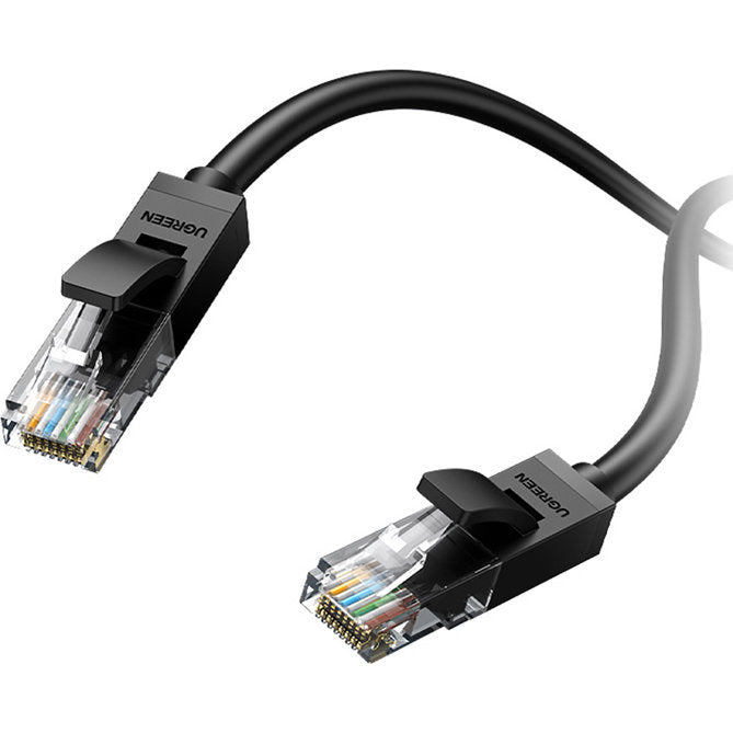 LAN Ethernet Netzwerkkabel RJ45 Cat 6 U/UTP, 1 Gbps, 50 m, Ugreen NW102, Schwarz