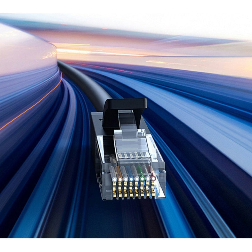 LAN Ethernet Netzwerkkabel RJ45 Cat 6 U/UTP, 1 Gbps, 50 m, Ugreen NW102, Schwarz