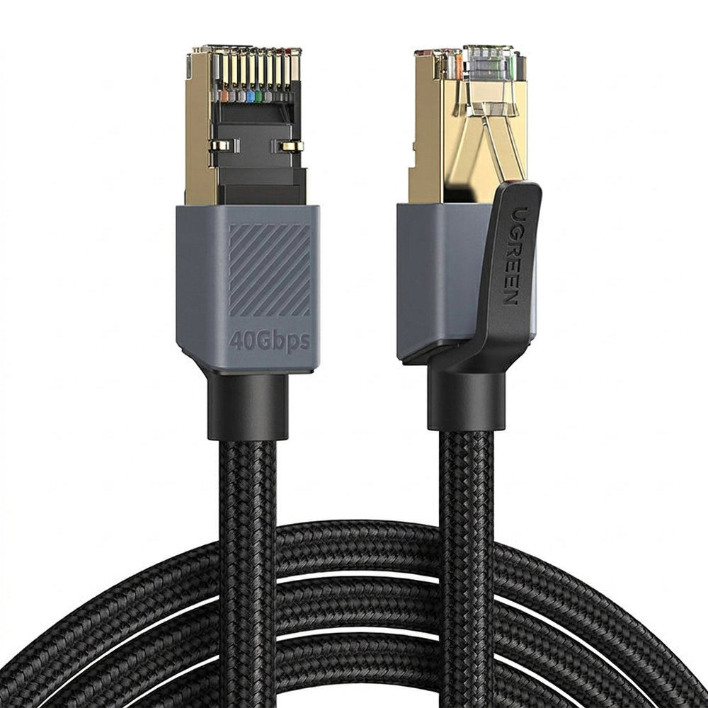 LAN Ethernet Netzwerkkabel RJ45 Cat 8 F/FTP, 40 Gbps, 2 m, Ugreen NW343, Schwarz