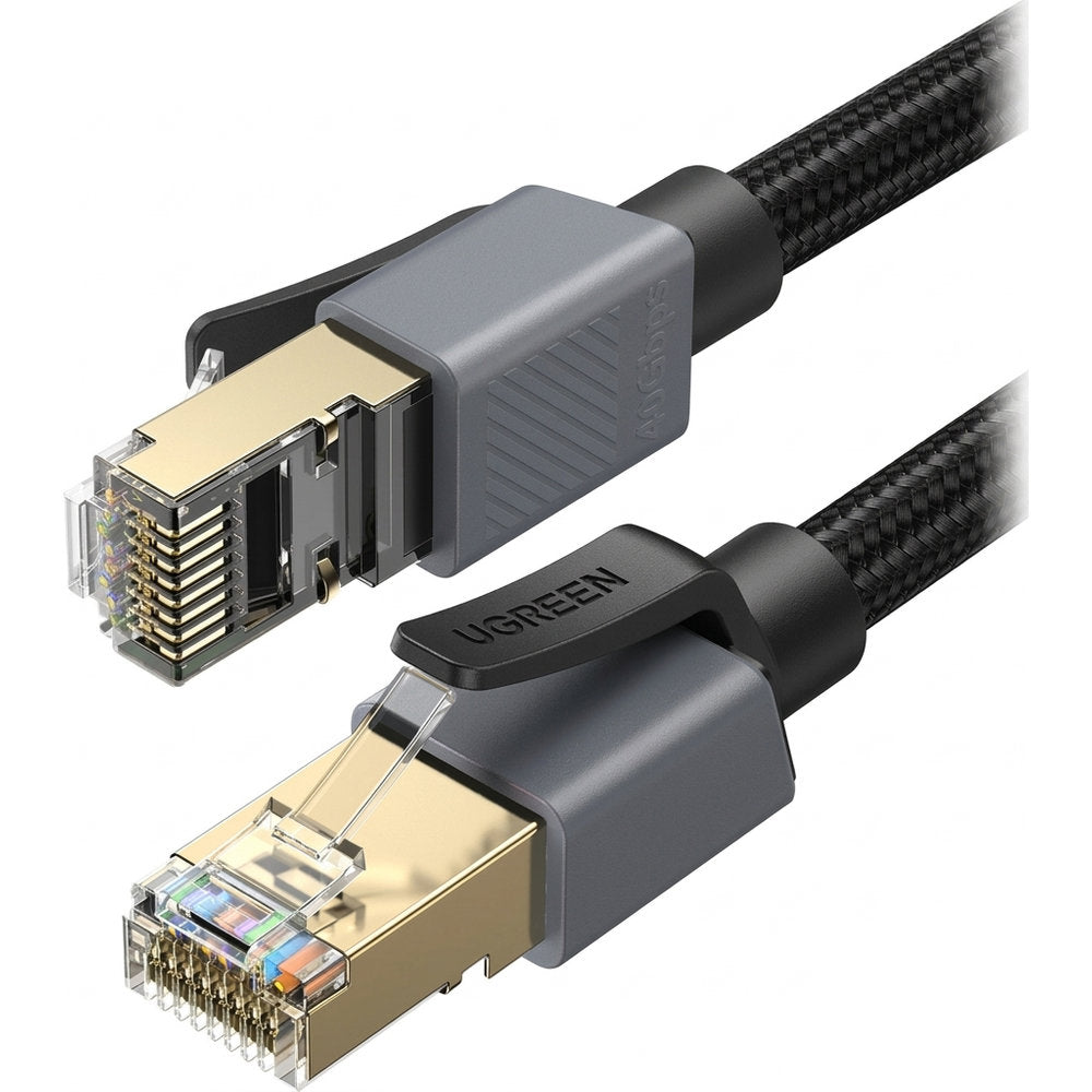 LAN Ethernet Netzwerkkabel RJ45 Cat 8 F/FTP, 40 Gbps, 2 m, Ugreen NW343, Schwarz