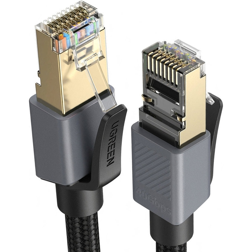 LAN Ethernet Netzwerkkabel RJ45 Cat 8 F/FTP, 40 Gbps, 2 m, Ugreen NW343, Schwarz