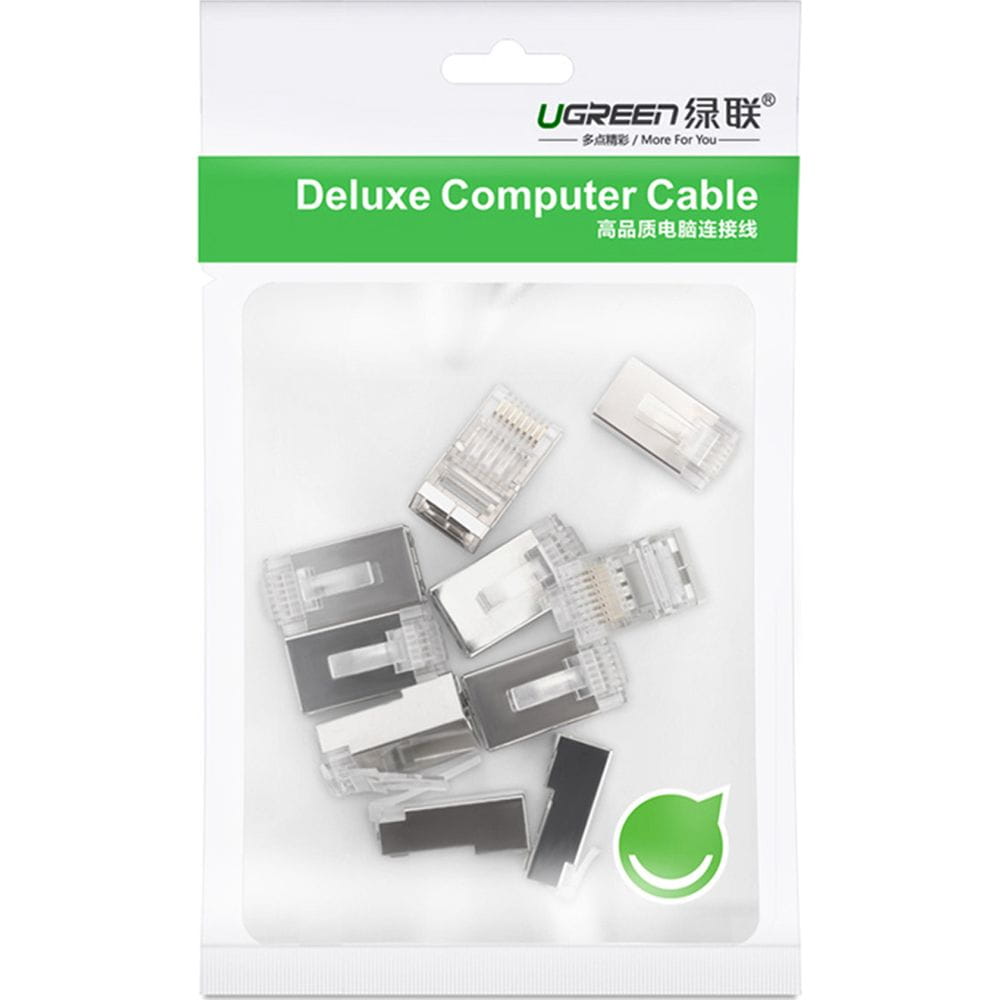 Stecker RJ45, 8P8C, UTP, Cat 6 / Cat. 5 / Cat. 5e, 10 Stück, Silber
