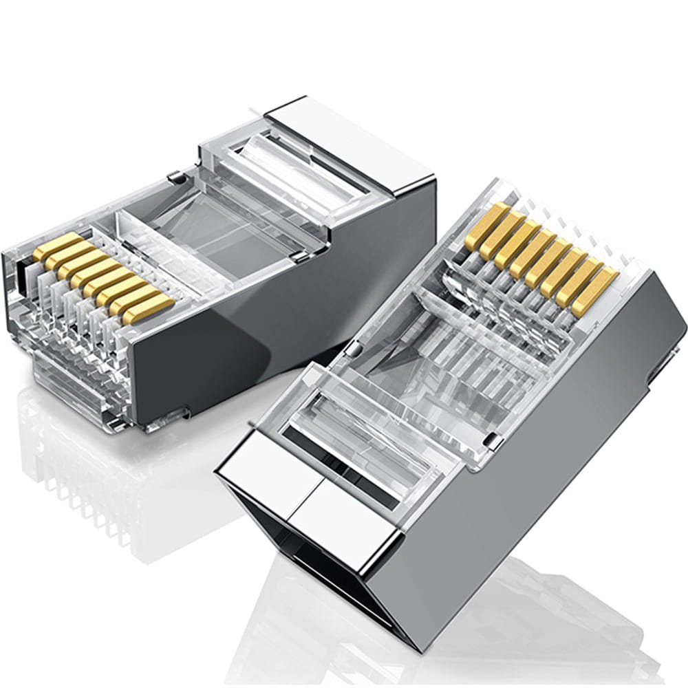 Stecker RJ45, 8P8C, UTP, Cat 6 / Cat. 5 / Cat. 5e, 10 Stück, Silber