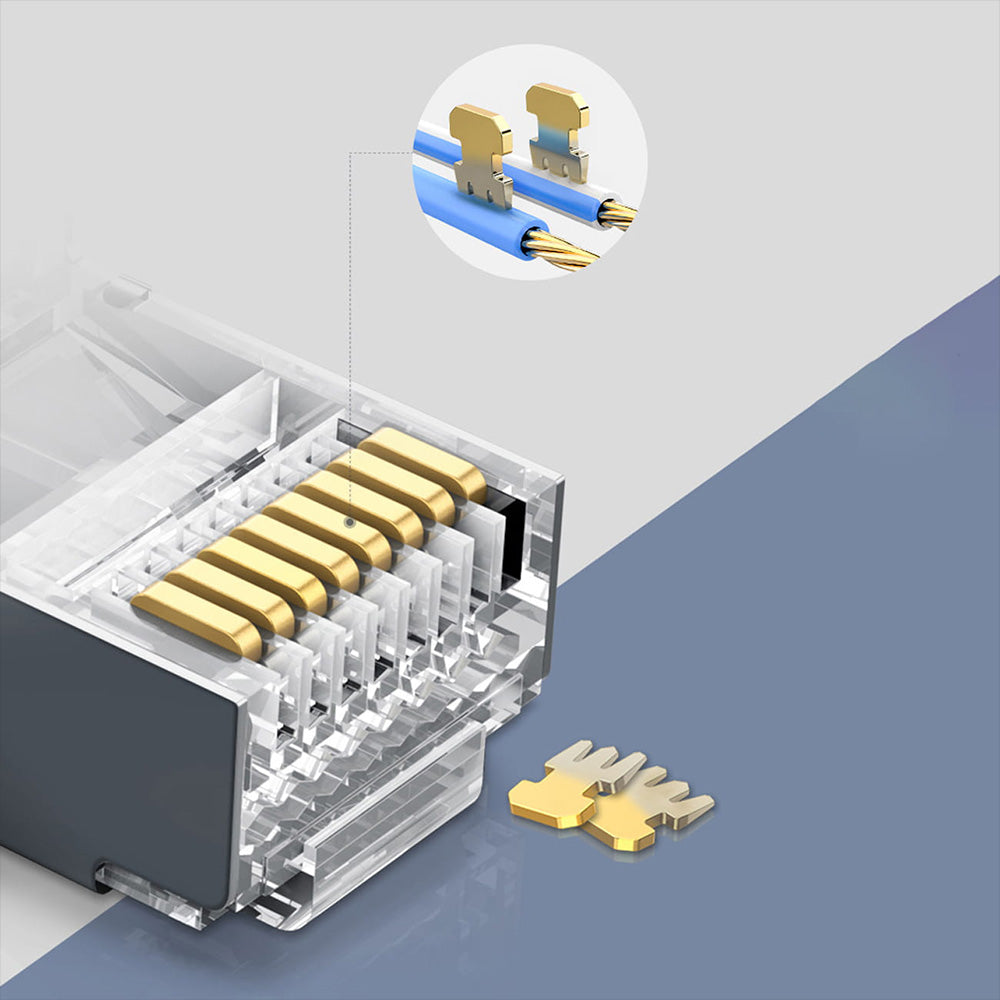 Stecker RJ45, 8P8C, UTP, Cat 6 / Cat. 5 / Cat. 5e, 10 Stück, Silber