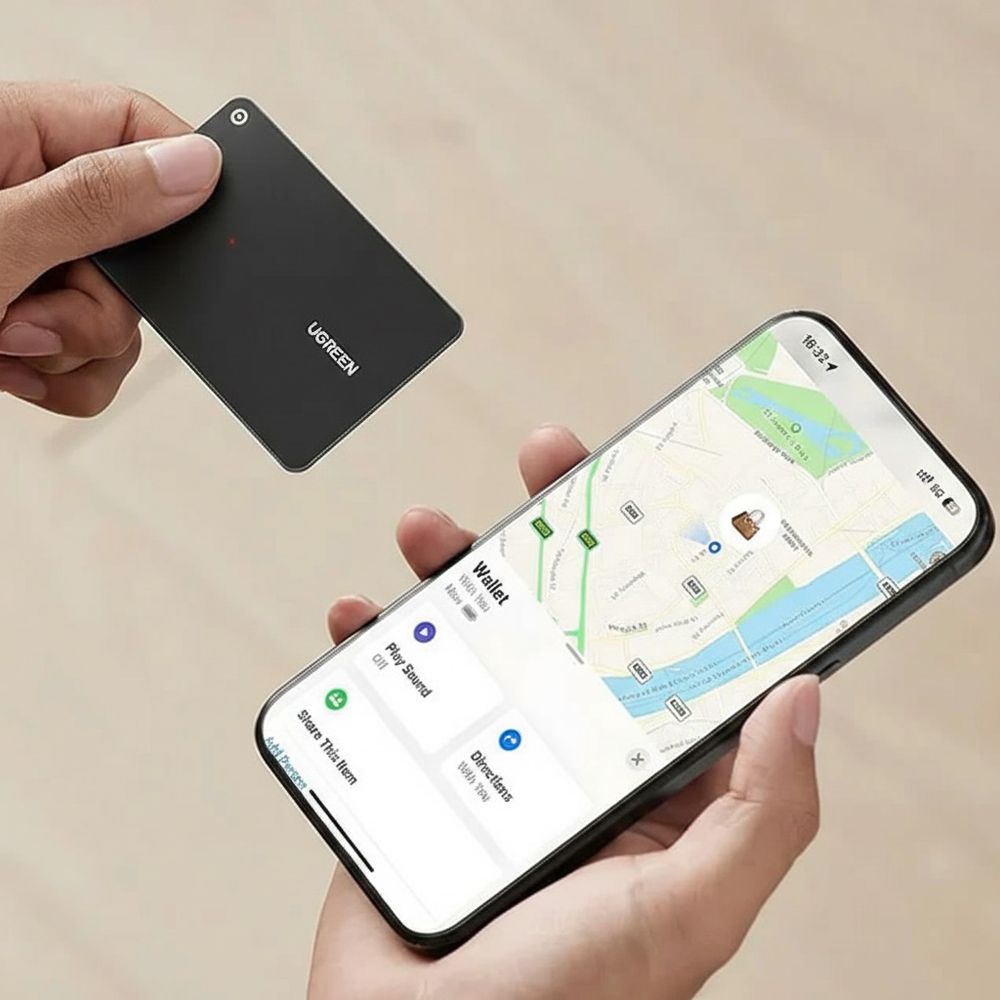 Bluetooth-Ortungsgerät / Tracker auf Bluetooth, Karte für Apple My Find, Ugreen Smart Finder CM817, Schwarz