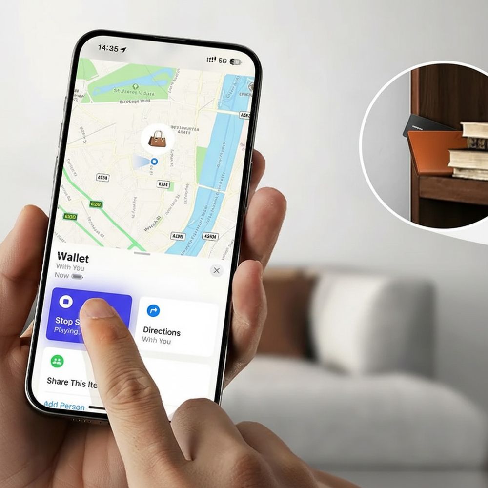 Bluetooth-Ortungsgerät / Tracker auf Bluetooth, Karte für Apple My Find, Ugreen Smart Finder CM817, Schwarz