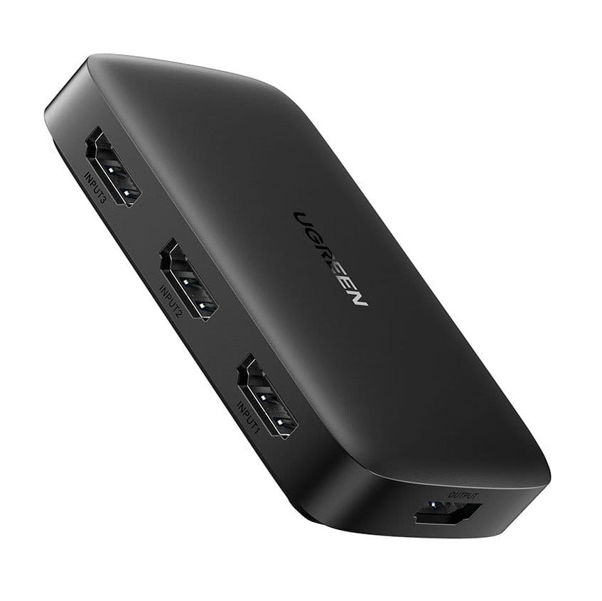 Splitter / Schalter mit Fernbedienung HDMI (Buchse) zu 3x HDMI (Buchse), Ugreen Splitter Switch, 4K, 30Hz, Schwarz