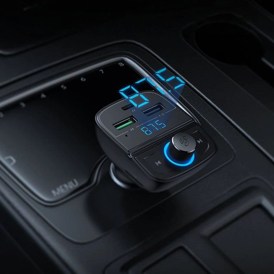 FM-Transmitter / Autoladegerät Ugreen CD229 31,5 W, 2x USB-A / 1x USB-C, Schwarz