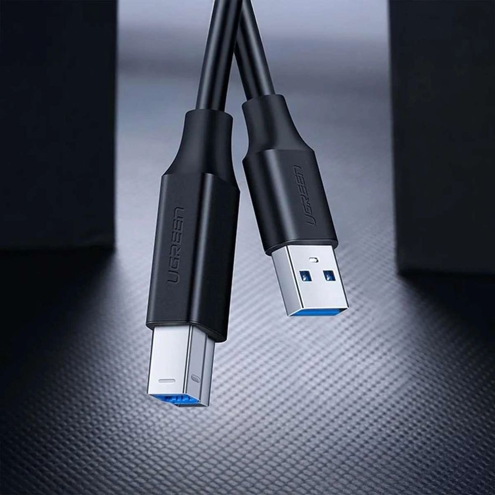 Druckerkabel USB-A 3.0 (Stecker) auf USB Typ B (Stecker), Ugreen US210, 1 m, Schwarz