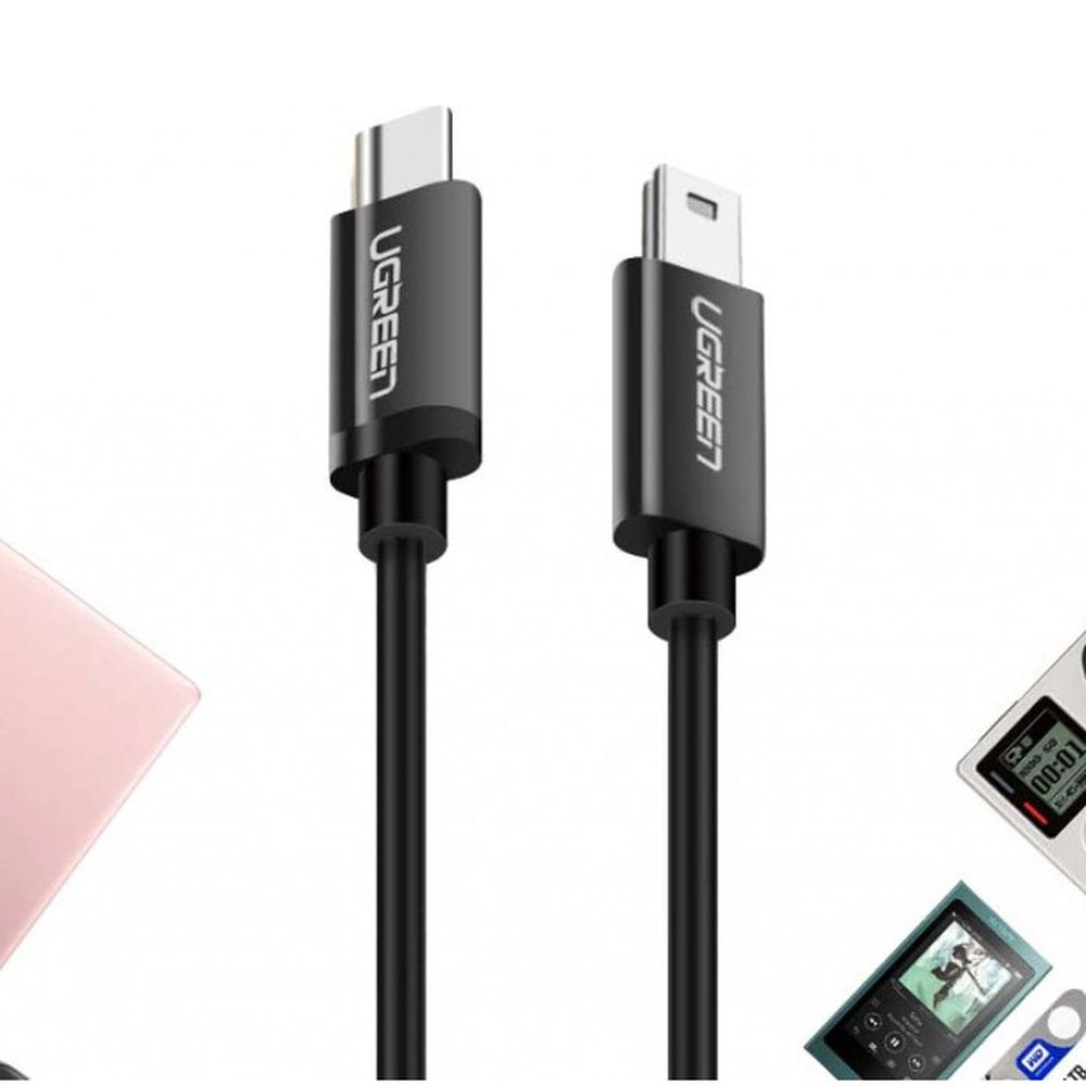 Ugreen US242 USB-C (Stecker) / Mini USB Typ B (Stecker) Kabel 1 m, Schwarz