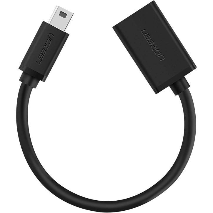 Adapter Mini-USB (Stecker) auf USB-A (Buchse), Ugreen US249, 10 cm, Schwarz