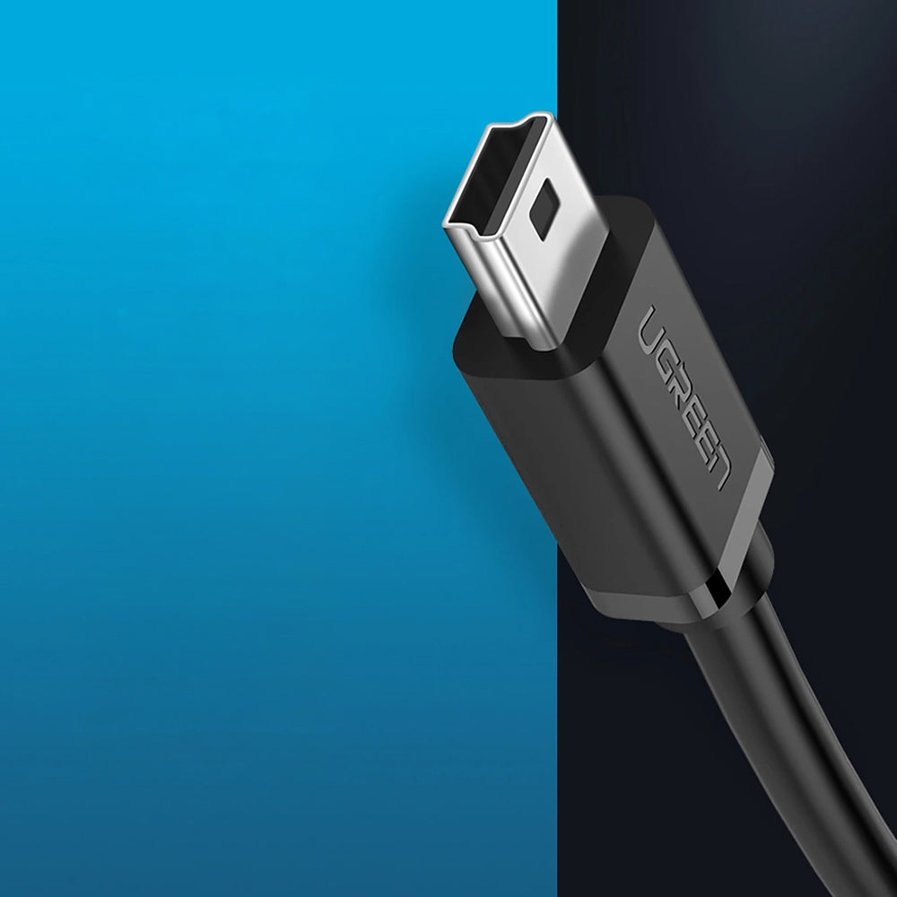 Adapter Mini-USB (Stecker) auf USB-A (Buchse), Ugreen US249, 10 cm, Schwarz