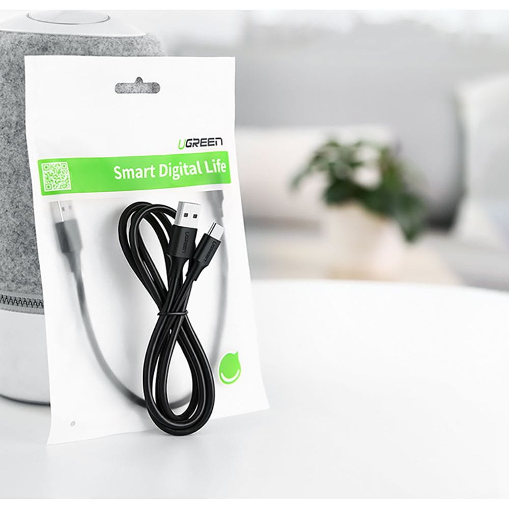 Kabel USB-A zu USB-C, Ugreen US287, QC 3.0, 3A, 0,25 m, Schwarz