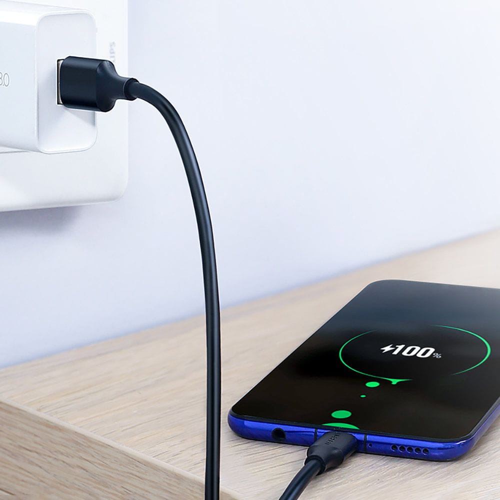Kabel USB-A zu USB-C, Ugreen US287, QC 3.0, 3A, 0,25 m, Schwarz
