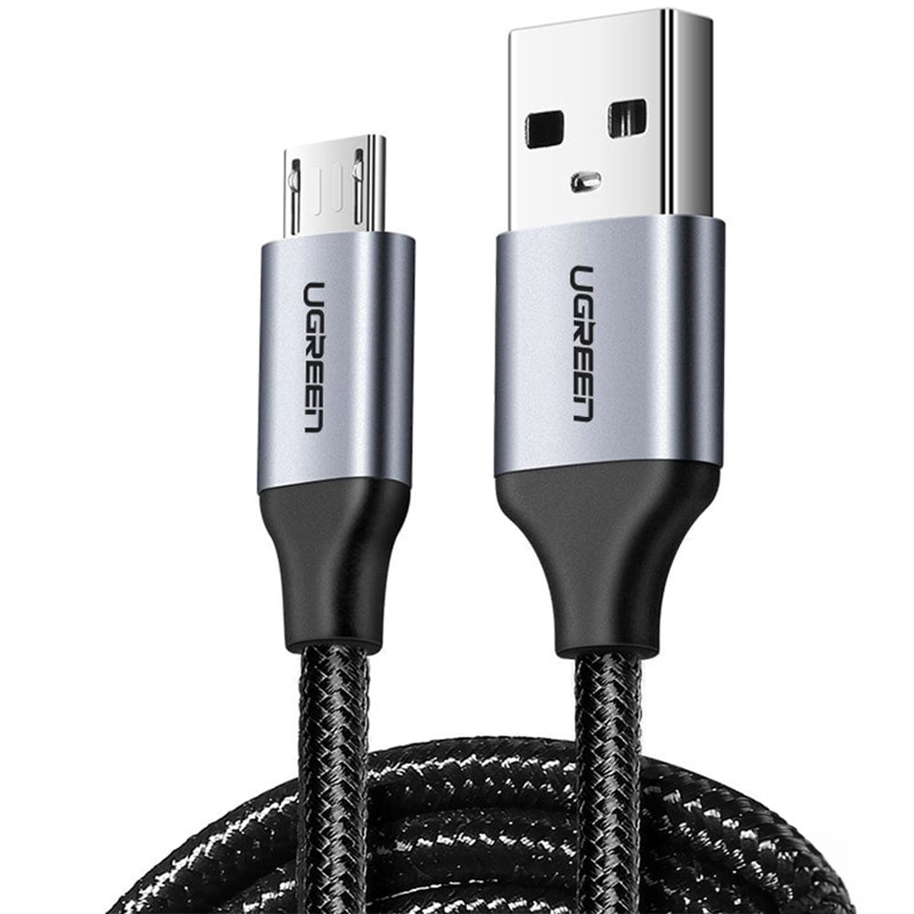 Kabel USB-A zu Micro-USB, 1m, QC 3.0, 2.4A, Ugreen, Schwarz