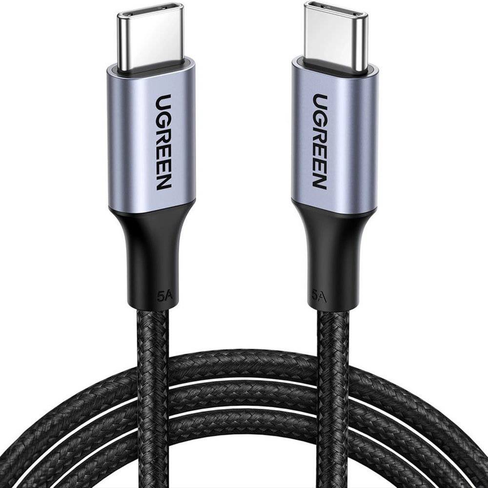 Ladekabel / Datenkabel USB-C zu USB-C, Ugreen, 100W, QC, PD, FCP, 5A. 0.5m, Grau