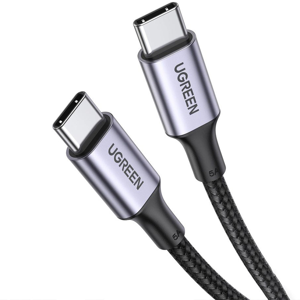 Ladekabel / Datenkabel USB-C zu USB-C, Ugreen, 100W, QC, PD, FCP, 5A. 0.5m, Grau