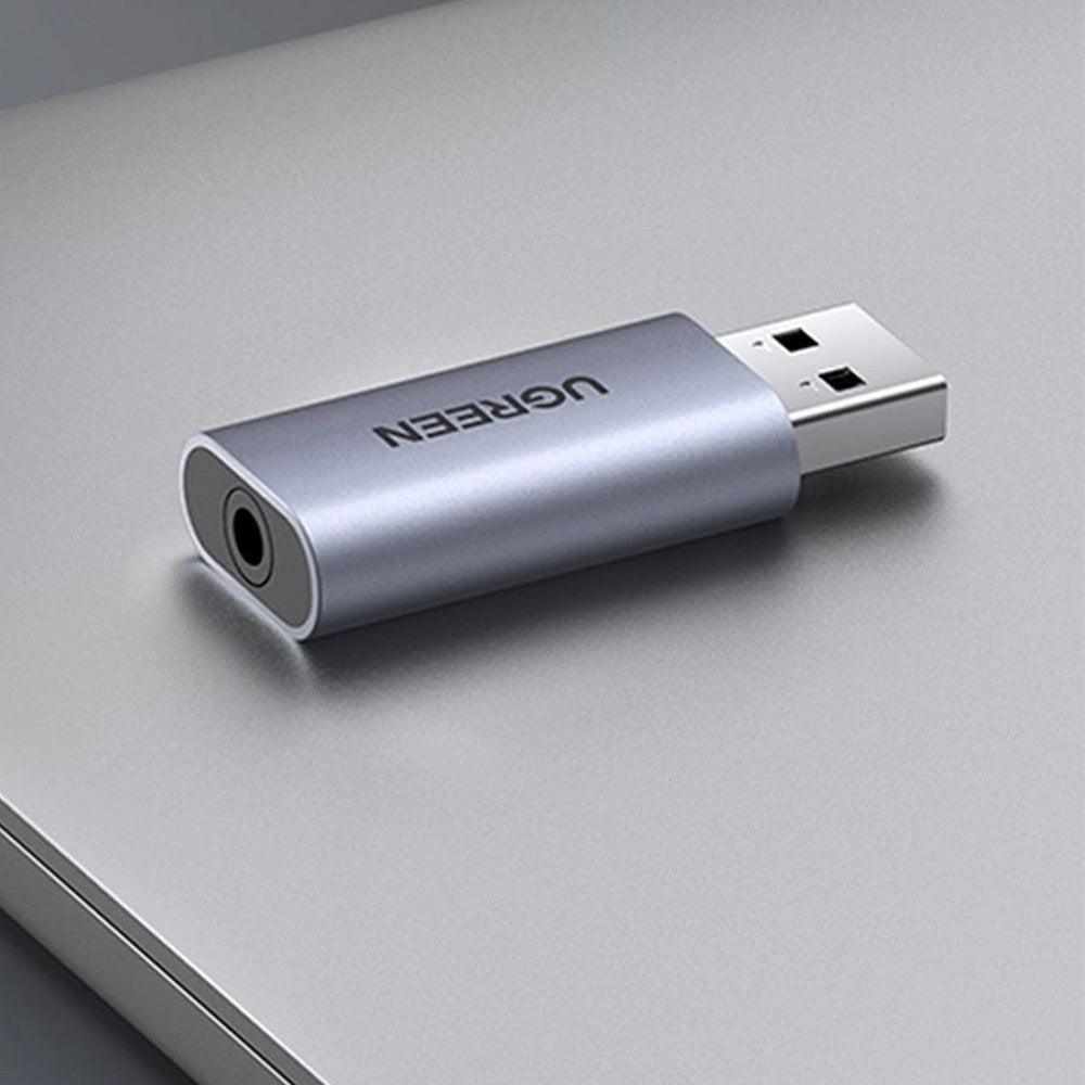 Externe Soundkarte / Audio-Adapter Ugreen CM383 USB-A 2.0 für mini jack 3,5 mm, Grau