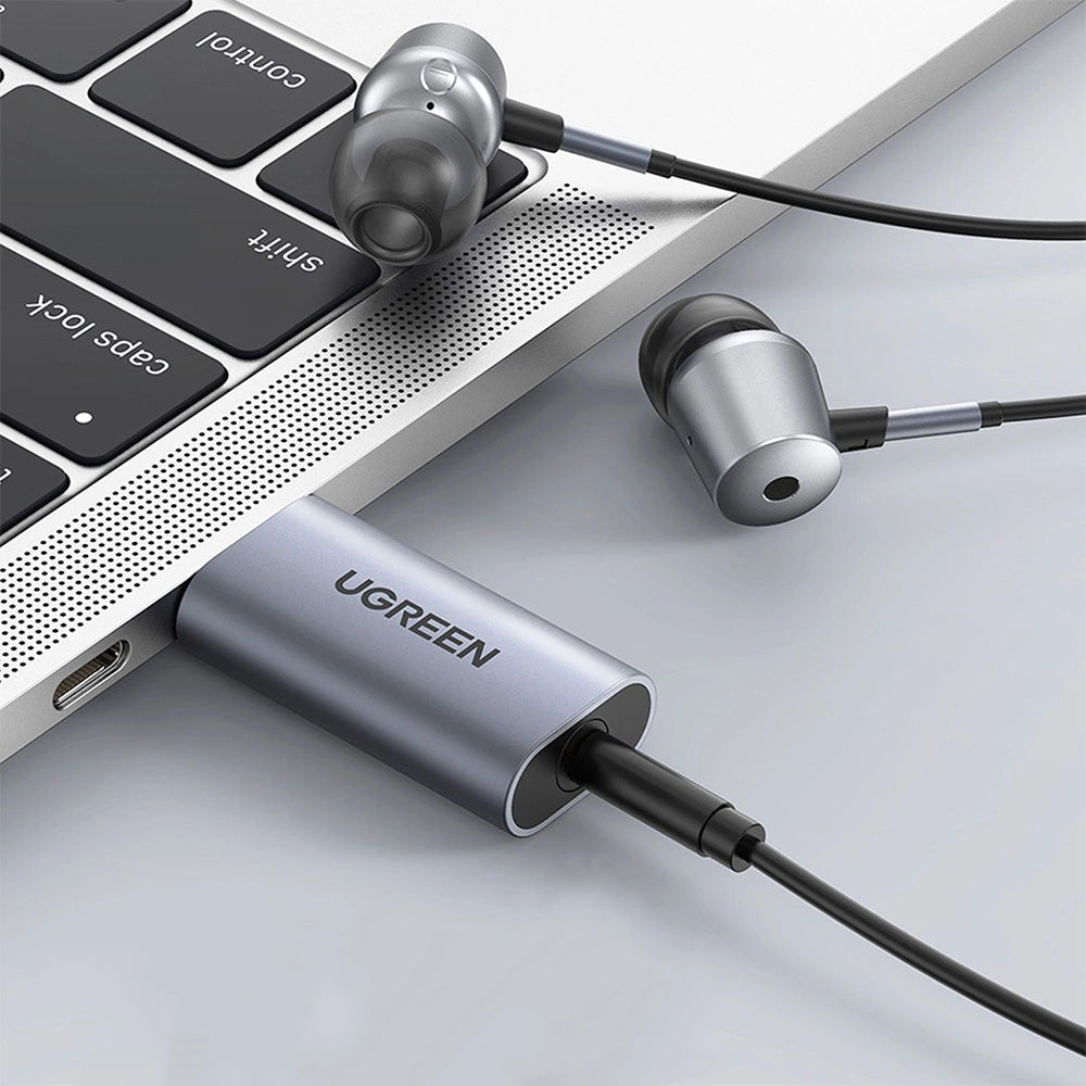Externe Soundkarte / Audio-Adapter Ugreen CM383 USB-A 2.0 für mini jack 3,5 mm, Grau