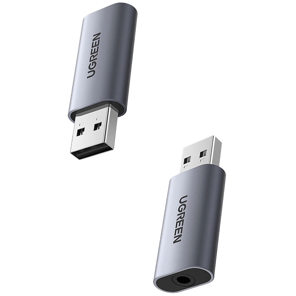 Externe Soundkarte / Audio-Adapter Ugreen CM383 USB-A 2.0 für mini jack 3,5 mm, Grau
