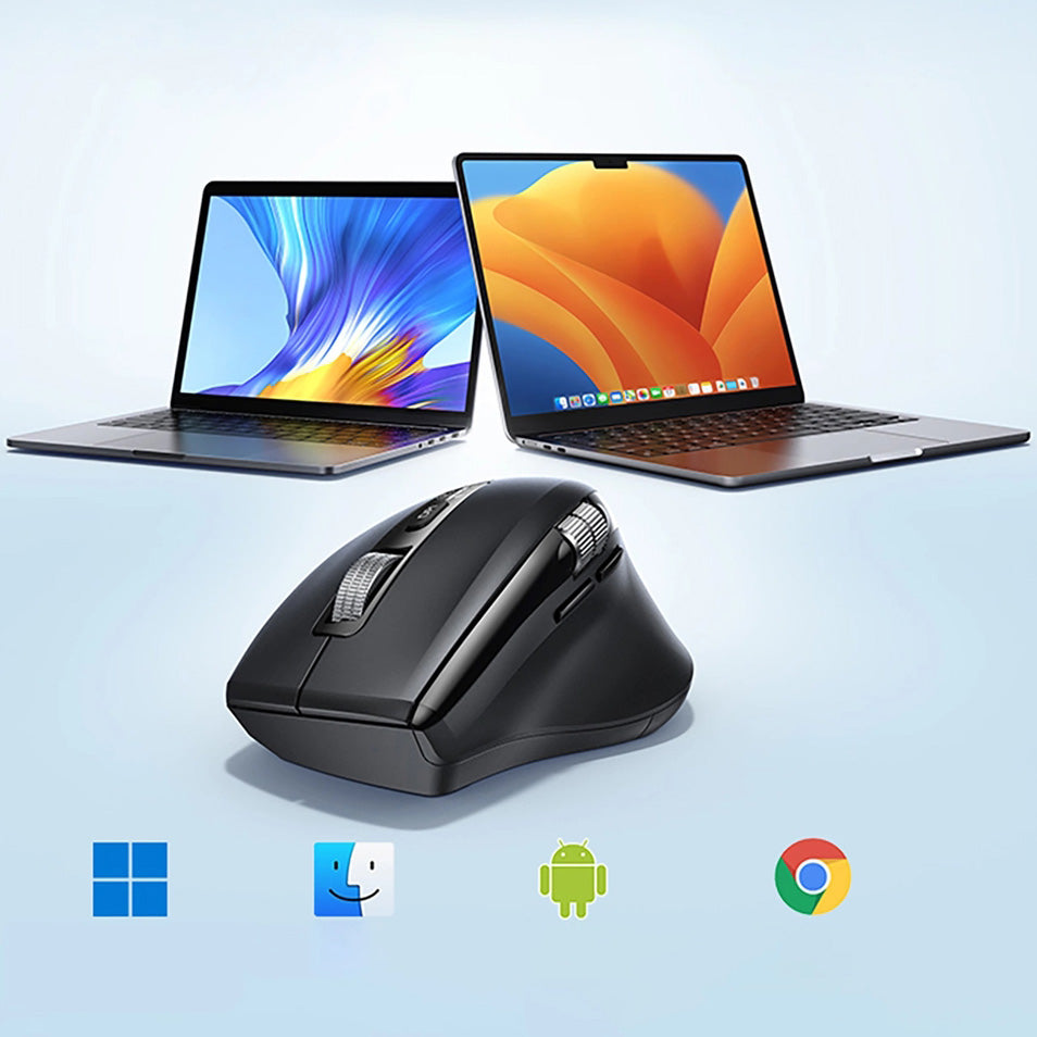Kabellose optische Maus, Ugreen Wireless Optical Mouse, Bluetooth 5.4 / USB 2.4 GHz 5000 DPI, Schwarz