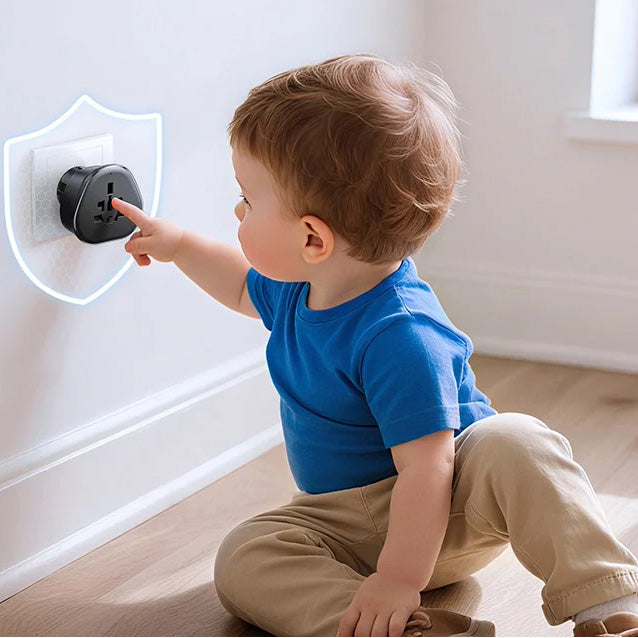Reiseadapter Ugreen S500 von UK / USA / EU auf Europa Schuko, Schwarz
