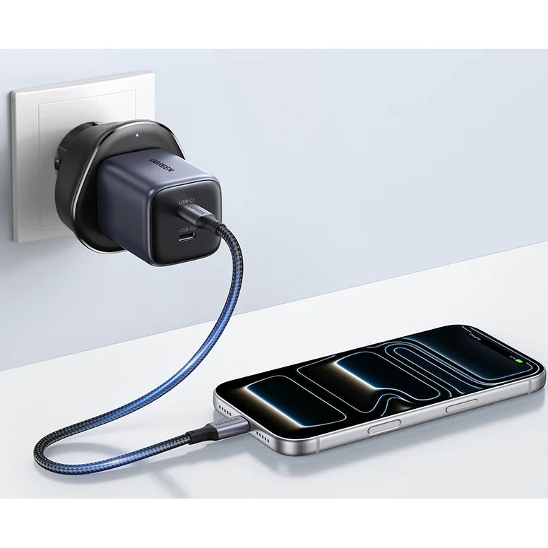 Reiseadapter Ugreen S500 von UK / USA / EU auf Europa Schuko, Schwarz